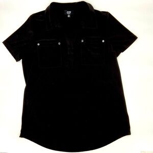 Jones New York Black Short Sleeve Top, Medium